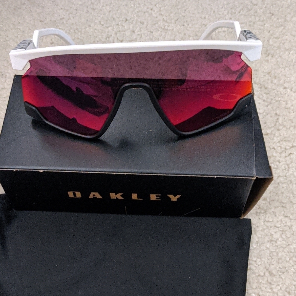 Oakley White and Red BXTR Sunglasses